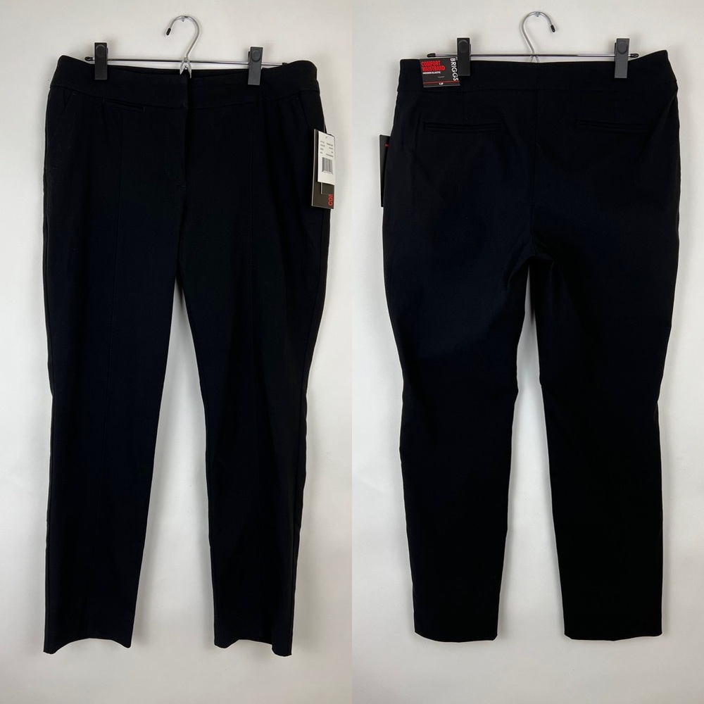 NWT BRIGGS dress pants with pin-tuck front in black 12P